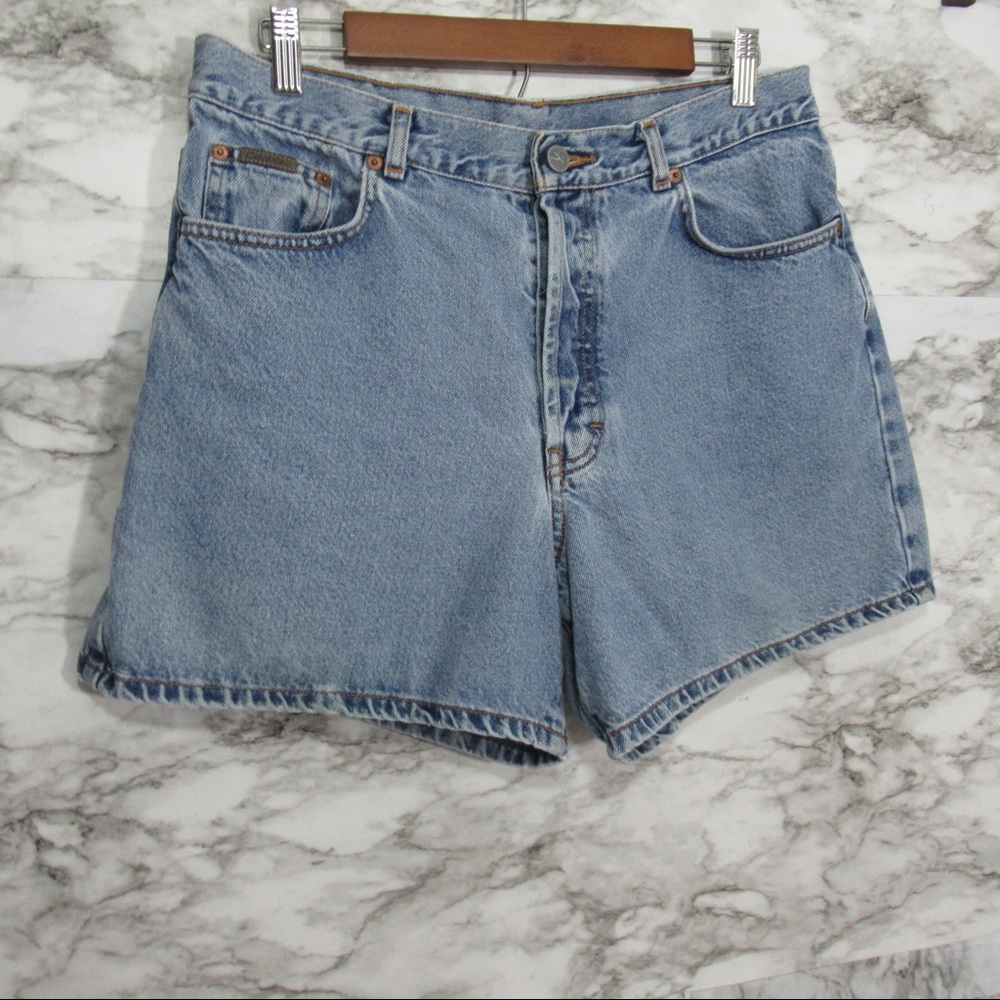 Calvin Klein Vintage Denim Shorts Button Fly Size 28